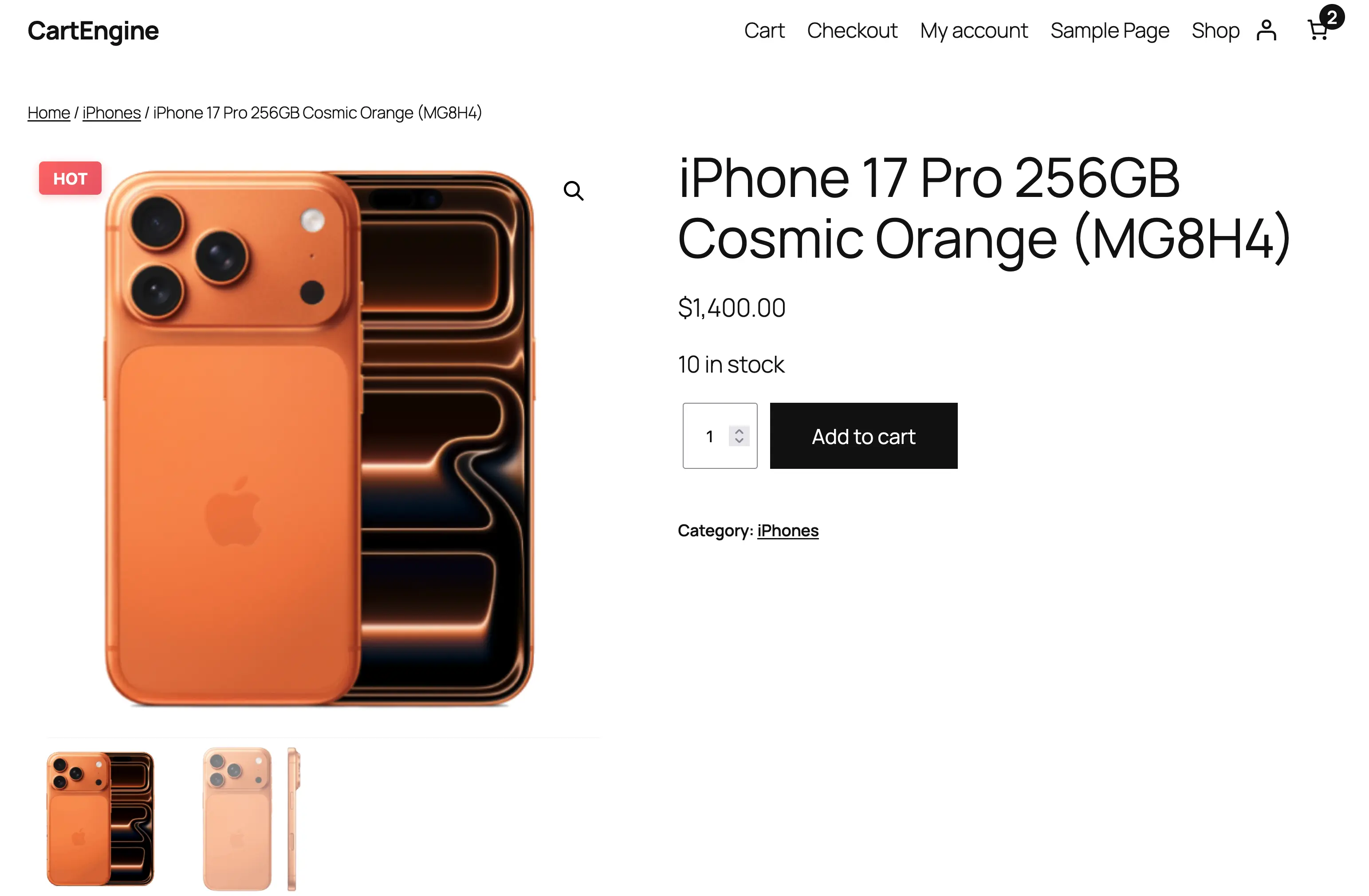 Product page example