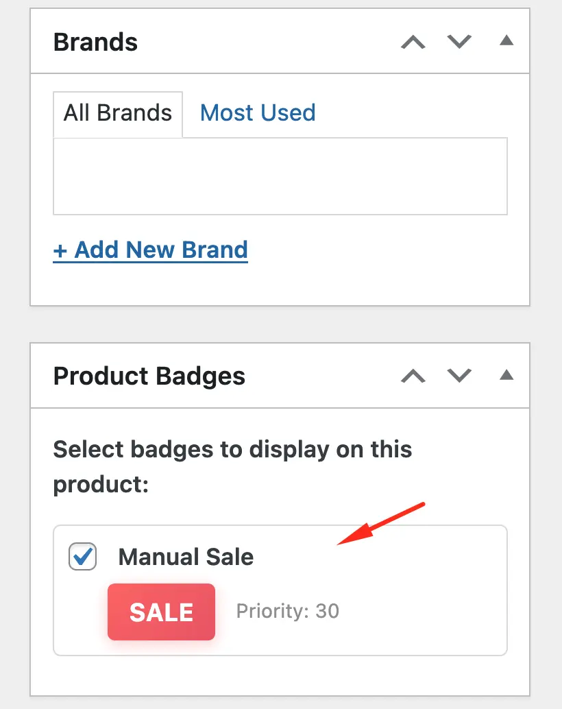 Sale product example